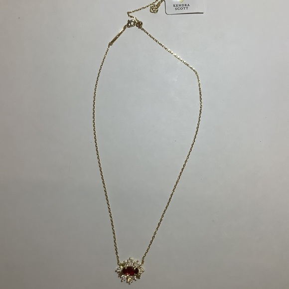 Kendra Scott Grayson Gold Sunburst Frame Pendant Necklace New - Picture 3 of 4